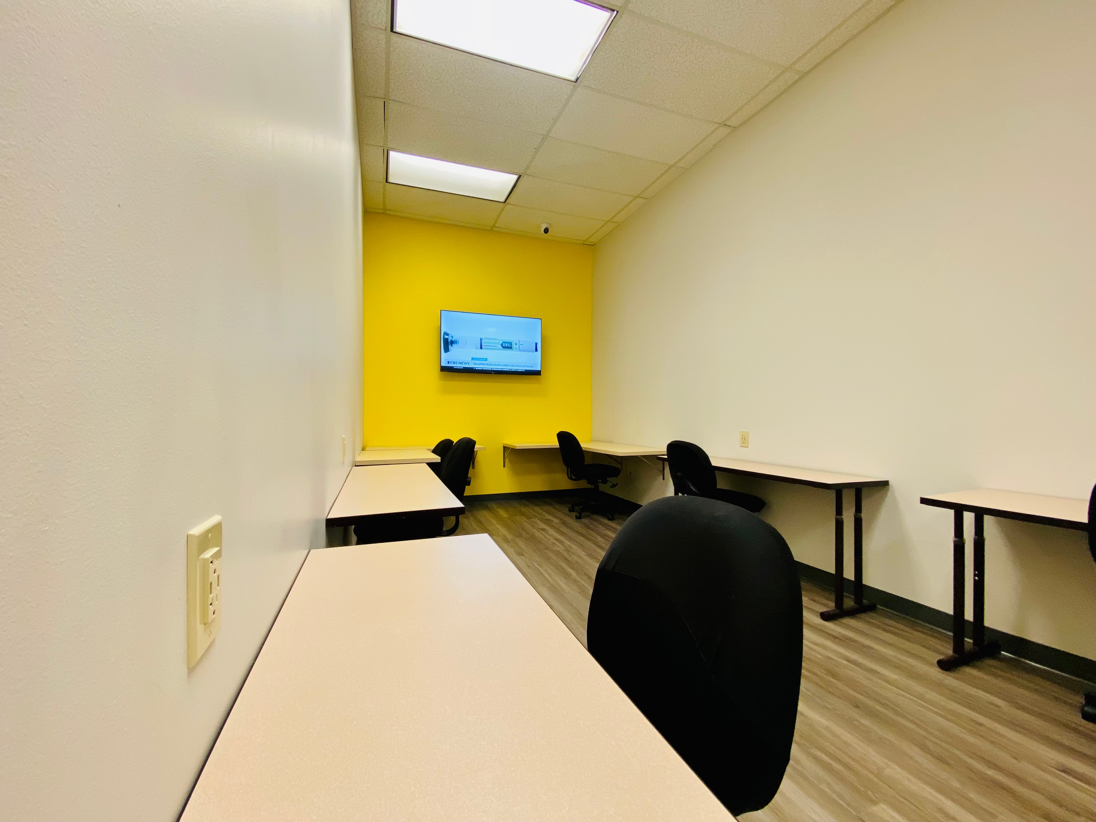 Coworking desks in the shared workspace at Triad Office Solutions in Jackson, MS